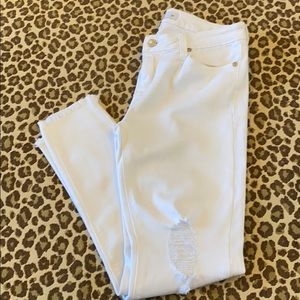 JUST BLACK Distressed White Skinny Jeans Size 28
